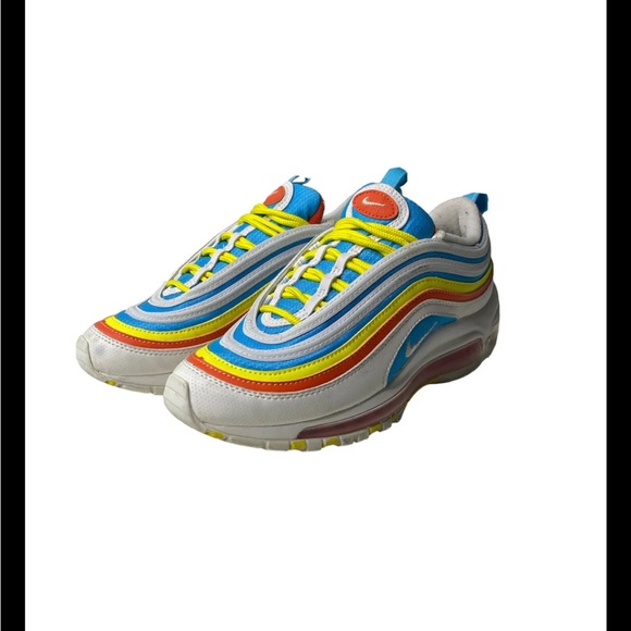 Youth Nike Air max 97 “Summer Pack” Sz 4Y GS White Blue Yellow CK0052-400 WMNS 6 - Picture 7 of 13